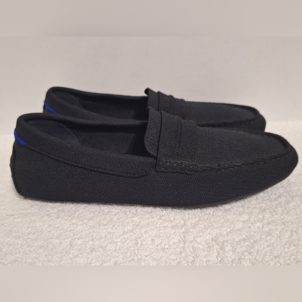 Rothy’s The Driving Loafers Black Blue Flexible Uppers Plush Insoles Men Size 11